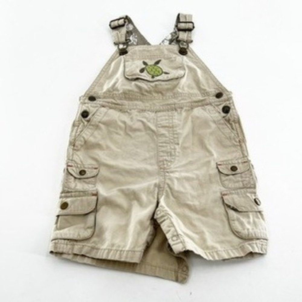 Janie and Jack‎ Overalls Shorts Turtle Embroidery 18 to 24 Months Baby